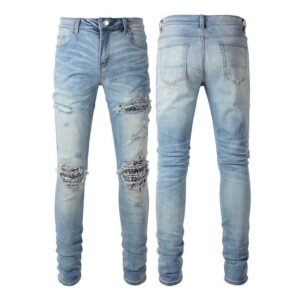 Skinny Jeans for Men's Slim Fit with Ripped Details